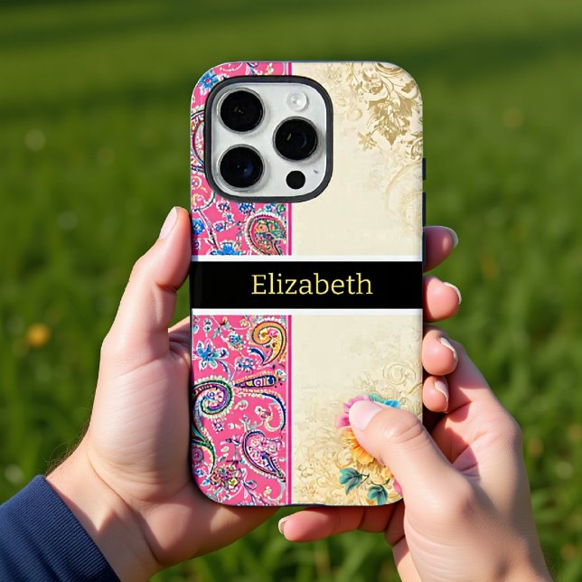Coques Case-Mate iPhone Fleurs de paisley pastel et rose fantaisiste  (Créateur téléchargé)