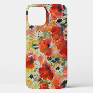 Case-Mate iPhone Case Fleurs de pavot rouge, aquarelle douce.