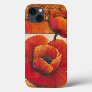 Coques Pour iPhone Fleurs de pavot sur l'arrière - plan bronzage et