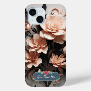 Coque Case-Mate iPhone Fleurs de Pêche Abstraites Art Moderne