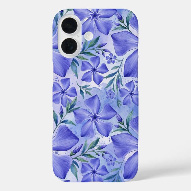 Coques Case-Mate iPhone Fleurs de Pervenche Bleu Violet Vinca (Verso)