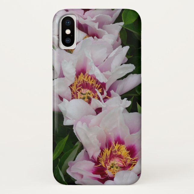 Coques Case-Mate iPhone Fleurs de pivoines roses et blanches (Dos)
