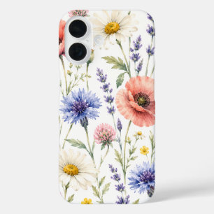 Coque Pour iPhone 16 Fleurs de prairie sauvage aquarelle