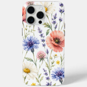Coque Case-Mate iPhone Fleurs de Prairie Sauvage Aquarelle