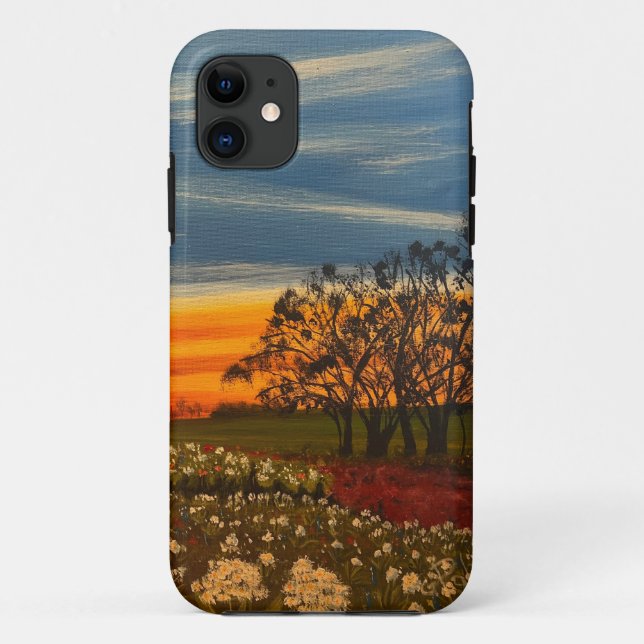 Coques Case-Mate iPhone Fleurs de printemps au coucher du soleil, par Gary (Dos)