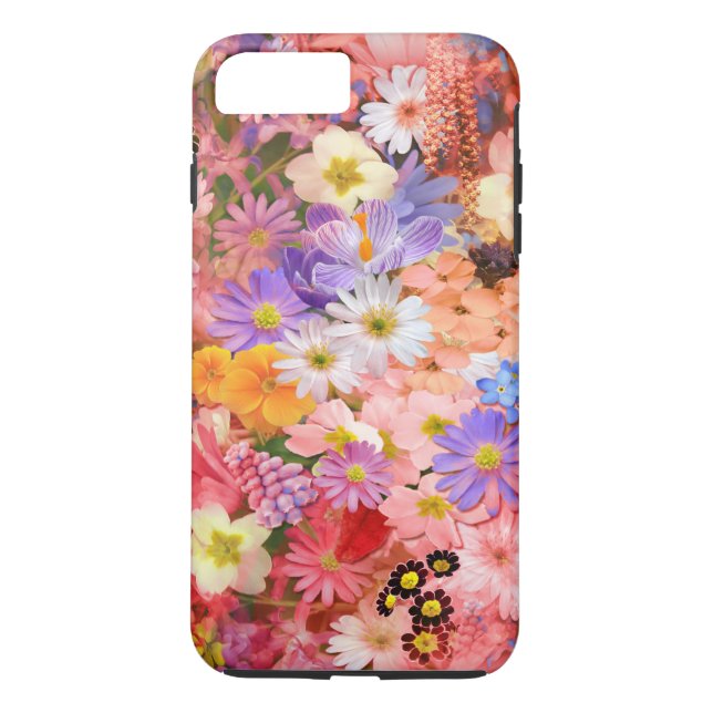 Coques Case-Mate iPhone Fleurs de printemps roses et rouges (Dos)