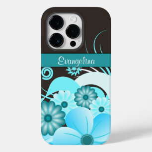 Coque Case-Mate iPhone Fleurs de printemps tropicales Aqua Blue Hibiscus 