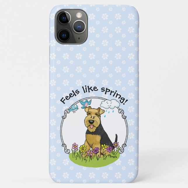 Coques Case-Mate iPhone Fleurs de printemps Welsh Terrier Chien avec Fleur (Dos)