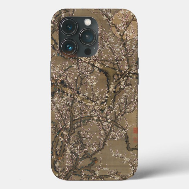 Coques Case-Mate iPhone Fleurs de prunes blanches et lune par Ito Jakuchu (Verso)