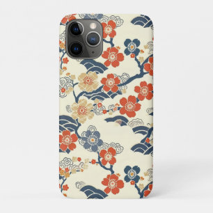 Case-Mate iPhone Case Fleurs de prunier japonais Ume bleu marine crème