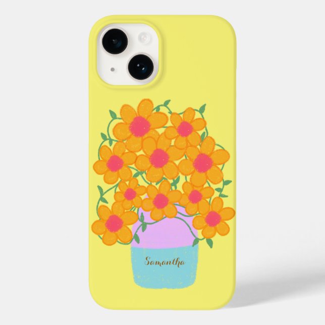 Coques Case-Mate iPhone Fleurs De Ressort Orange Et Rose (Verso)