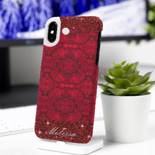 Coque Pour iPhone 16 Fleurs de roses rouges avec gouttes de fond - cout
