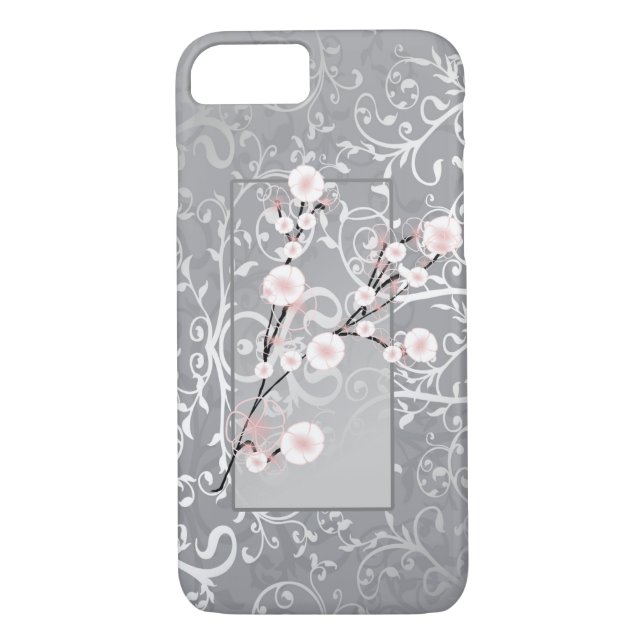 Coques Case-Mate iPhone Fleurs de sang Argent Damas (Dos)