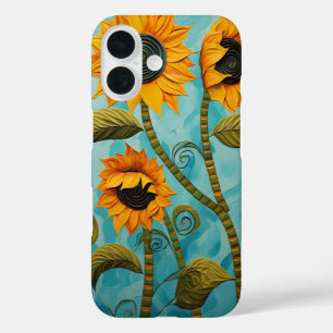 Coque Pour iPhone 16 Fleurs de soleil