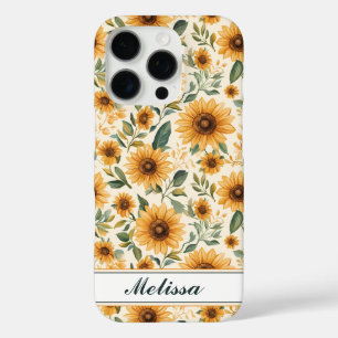 Coque iPhone 16 Pro Fleurs de soleil à fleurs jaunes