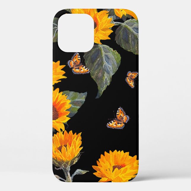 Coques Case-Mate iPhone Fleurs de soleil à motifs floraux sans couture sur (Verso)