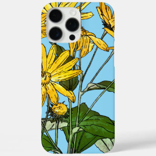 Coque iPhone 16 Pro Max Fleurs de soleil Art Nouveau