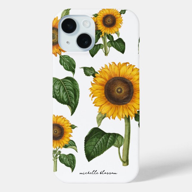 Coques Case-Mate iPhone Fleurs de soleil Botanique Foliage Vert (Verso)