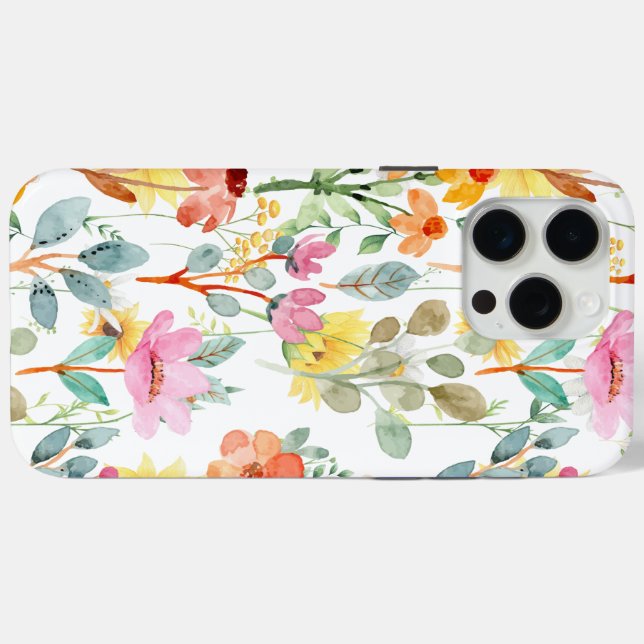 Coques Case-Mate iPhone Fleurs de soleil esthétiques et Fleur sauvage I Té (Verso (horizontal))