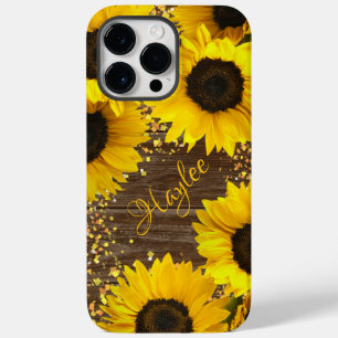 Coque Case-Mate iPhone Fleurs de soleil rustiques et nom