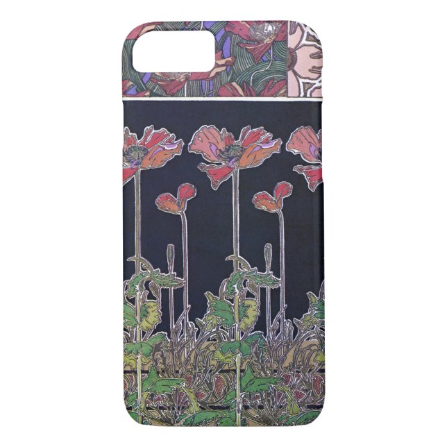 Coques Case-Mate iPhone Fleurs de style Art Nouveau, Mucha (Dos)