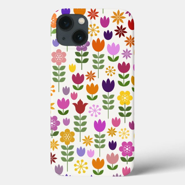 Coques Case-Mate iPhone Fleurs de style scandinave Big Motif Coque-Mate i (Verso)