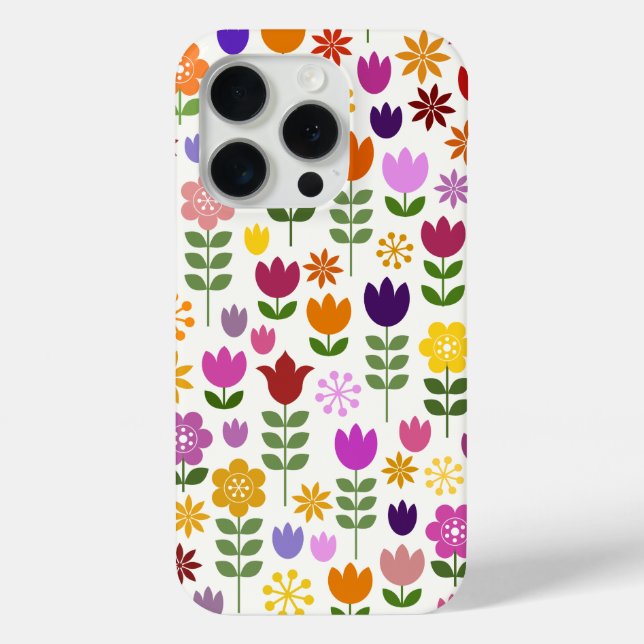 Coques Case-Mate iPhone Fleurs de style scandinave Grand Motif (Verso)