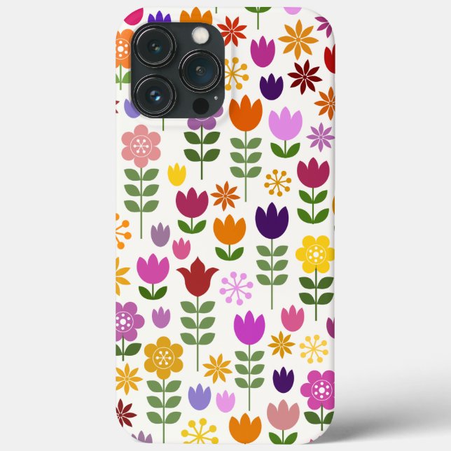 Coques Case-Mate iPhone Fleurs de style scandinave Grand Motif (Verso)