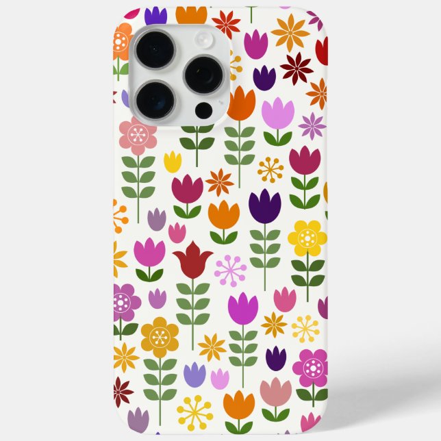Coques Case-Mate iPhone Fleurs de style scandinave Grand Motif (Verso)