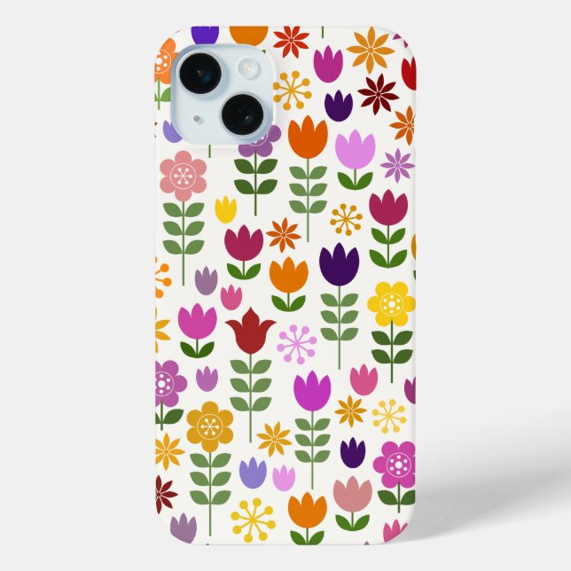 Coques Case-Mate iPhone Fleurs de style scandinave Grand Motif (Verso)