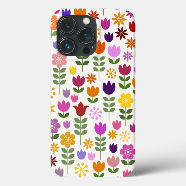 Coques Case-Mate iPhone Fleurs de style scandinave Grand Motif (Verso)