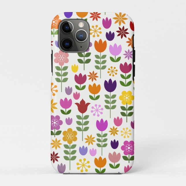 Coques Case-Mate iPhone Fleurs de style scandinave Grand Motif (Dos)