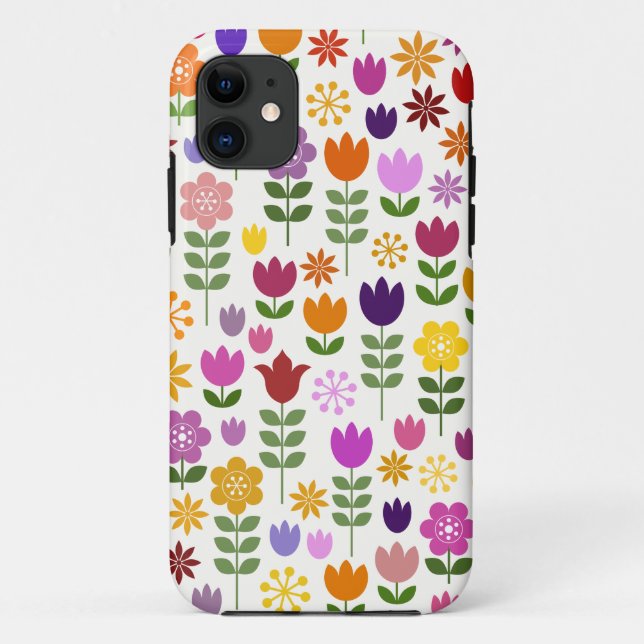 Coques Case-Mate iPhone Fleurs de style scandinave Grand Motif (Dos)