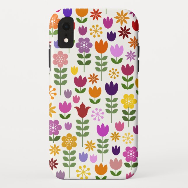 Coques Case-Mate iPhone Fleurs de style scandinave Grand Motif (Dos)