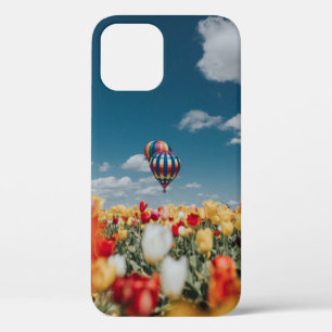 Case-Mate iPhone Case Fleurs de tulipe jaune et rouge sous montgolfière