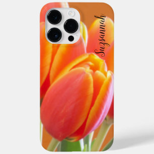 Coque Case-Mate iPhone Fleurs de tulipe orange vibreuses Photo personnali