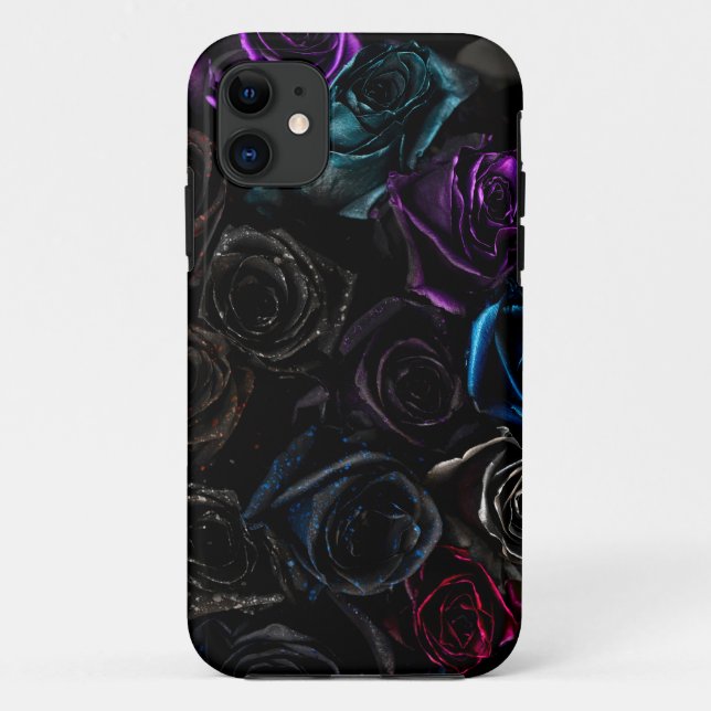 Coques Case-Mate iPhone Fleurs de velours gothiques roses texture florale (Dos)
