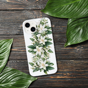 Coque Case-Mate iPhone Fleurs de verdure florale blanche