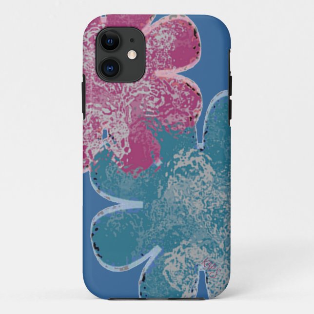 Coques Case-Mate iPhone Fleurs de verre (rose/turquoise) (Dos)