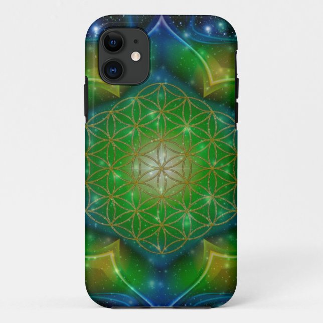 Coques Case-Mate iPhone FLEURS DE VIE/Blume des Lebens Mandala V Carré (Dos)