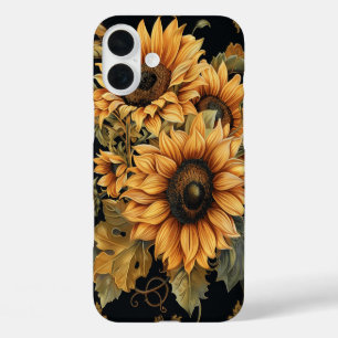 COQUE POUR iPhone 16 PLUS FLEURS D'ÉCLAIRAGE DE CHUTE ROUGE ORANGE JAUNE