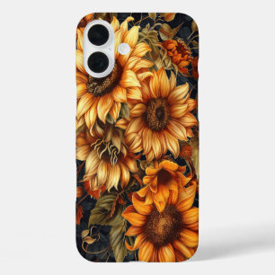 COQUE POUR iPhone 16 PLUS FLEURS D'ÉCLAIRAGE DE CHUTE ROUGE ORANGE JAUNE