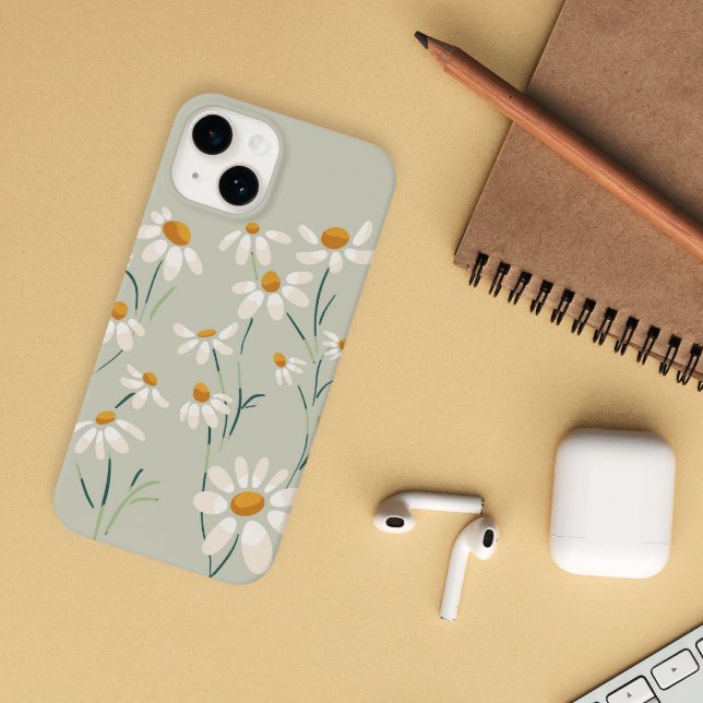 Coques Case-Mate iPhone Fleurs Delicées Chamomille Aesthétique Sauvage (Créateur téléchargé)
