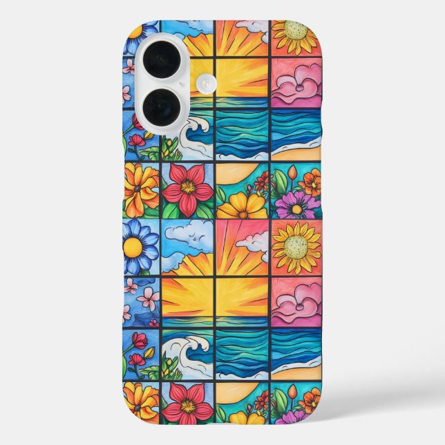 Coques Case-Mate iPhone Fleurs d'été océan mosaïque de l'océan (Verso)