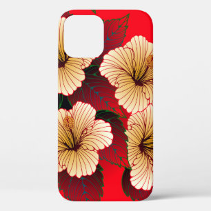 Case-Mate iPhone Case fleurs d'hibiscus ivoire sans couture motif sur ro