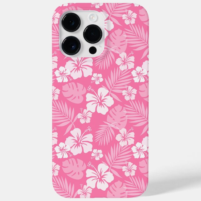 COQUES Case-Mate iPhone FLEURS D'HIBISCUS ROSE ET BLANC (Verso)