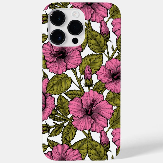 Coques Case-Mate iPhone Fleurs d'hibiscus roses (Verso)
