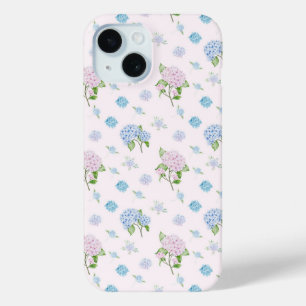 Coque Case-Mate iPhone Fleurs d'hortensia simples et élégantes à l'aquare