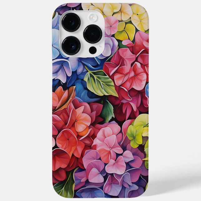 COQUES Case-Mate iPhone FLEURS D'HYDRANGÉE DE COULEUR D'EAU BRILLANTE (Verso)