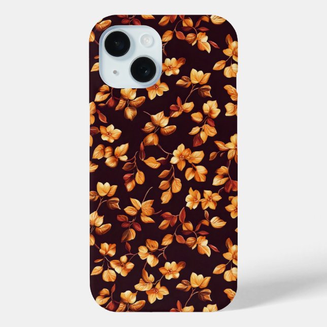 Coques Case-Mate iPhone Fleurs d'or Motif d'automne (Verso)